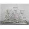 Image 5 : Qty 2 Glass Candelabra & Matching Single-Candle Holder 6" High