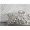 Image 6 : Qty 2 Glass Candelabra & Matching Single-Candle Holder 6" High