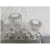 Image 7 : Qty 2 Glass Candelabra & Matching Single-Candle Holder 6" High