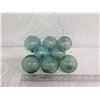 Image 15 : Qty 8 Vintage Small Japanese Glass Fishing Floats Approx. 3-5" Diameter