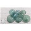 Image 1 : Qty 8 Vintage Small Japanese Glass Fishing Floats Approx. 3-5" Diameter