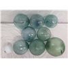 Image 1 : Qty 8 Small Japanese Glass Fishing Floats Approx. 3-6" Diameter