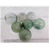 Image 17 : Qty 7 Small Japanese Glass Fishing Floats Approx. 3-5" Diameter
