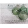 Image 20 : Qty 7 Small Japanese Glass Fishing Floats Approx. 3-5" Diameter