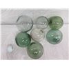 Image 2 : Qty 7 Small Japanese Glass Fishing Floats Approx. 3-5" Diameter