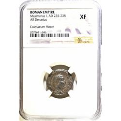 AD 235-238 MAXIMINUS I AR DENARIUS NGC XF