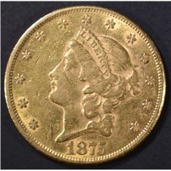 1875-CC $20 GOLD LIBERTY  CH AU