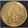 Image 1 : 1875-CC $20 GOLD LIBERTY  CH AU
