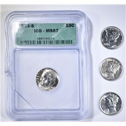 LOT OF 4 DIMES: