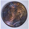 Image 1 : 1923 PEACE DOLLAR  BU  RAINBOW TONED