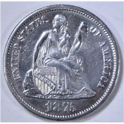1875-CC SEATED LIBERTY DIME  BU
