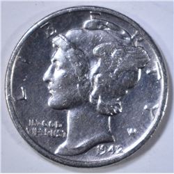 1942/1 MERCURY DIME  AU