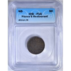 PIERCE'S RESTAURANT 5C STORE TOKEN  ICG F-15