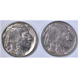 1937-S CH BU & 38-D AU/BU BUFFALO NICKELS