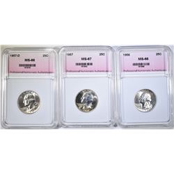 1956, 57-P,D WASHINGTON QUARTERS PNA SUPERB GEM