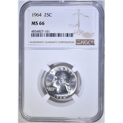 1964 WASHINGTON QUARTER NGC MS-66