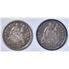 Image 1 : 1851 VF & 1858-O XF SEATED HALF DIMES