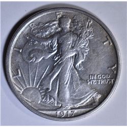 1917-S WALKING LIBERTY HALF DOLLAR  AU