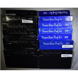 LOT OF 14 U.S. PROOF SETS: