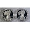 Image 2 : 2 1986 PROOF AMERICAN SILVER EAGLES W/COA