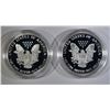 Image 3 : 2 1986 PROOF AMERICAN SILVER EAGLES W/COA