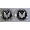 Image 3 : 2 1987 PROOF AMERICAN SILVER EAGLES W/COA