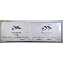 2-2007 U.S. MINT SILVER PROOF SETS