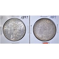 1889 & 1897 CIRC  MORGAN DOLLARS