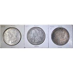 1883-O, 91 & 98 CIRC MORGAN DOLLARS