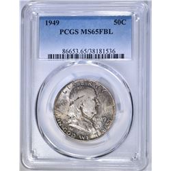 1949 FRANKLIN HALF DOLLAR, PCGS MS-65 FBL