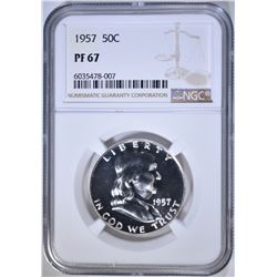 1957 FRANKLIN HALF DOLLAR, NGC PF-67