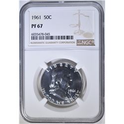 1961 FRANKLIN HALF DOLLAR, NGC PF-67