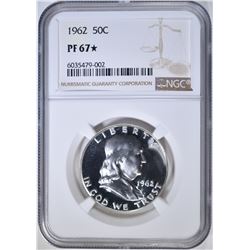 1962 FRANKLIN HALF DOLLAR, NGC PF-67*
