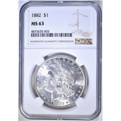 1882 MORGAN DOLLAR, NGC MS-63