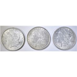 3-XF AU 1921 MORGAN DOLLARS