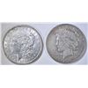 Image 1 : 1921 MORGAN AU & 1935-S FINE PEACE SILVER DOLLARS