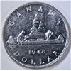 Image 1 : 1948 CANADA SILVER DOLLAR, AU/BU