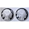 Image 1 : 2-INDIAN/BUFFALO ONE OUNCE .999 SILVER ROUNDS