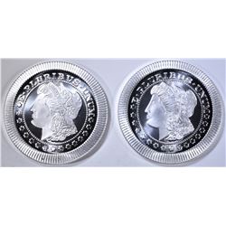 2-ONE OUNCE SILVER MORGAN STACKABLE ROUNDS