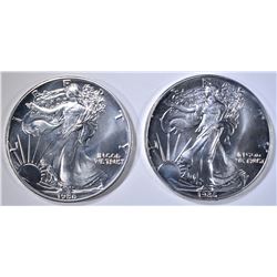 2-1986 BU AMERICAN SILVER EAGLES