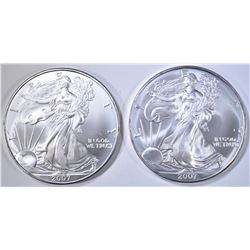 2-2007 BU AMERICAN SILVER EAGLES
