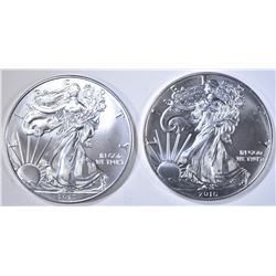 2013 & 2016  BU AMERICAN SILVER EAGLES