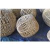 Image 2 : Qty 12 Round Wicker Rattan Woven Round Hanging Lamp Shades