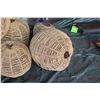 Image 2 : Qty 12 Round Wicker Rattan Woven Round Hanging Lamp Shades