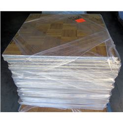 Qty Approx. 34 Pressed Wood Floor Sections w/ Interlocking Metal Frame 36"x36"