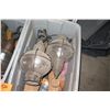 Image 2 : Qty 4 Bins Wall-Mount Caged Glass Light Fixtures