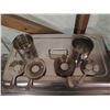 Image 2 : Qty 2 Footed Warmers w/ Chafing Serving Dishes & Lid in Hard Case