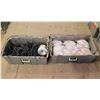 Image 1 : Qty 2 Bins Southwire Lamp Wire Type SPT-1 18/2, White Icicle Lights, etc