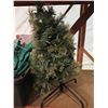 Image 2 : Artificial Christmas Tree on Stand & Bin of Assorted Lights & Ornaments