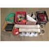 Image 1 : Qty 4 Bins Misc Hardware: Stands, Air Hose, Lights, Rope, A/C Fittings, etc